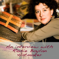 Rosie Boylan at her workbench &mdash; "An interview with Rosie Boylan, Hatmaker"